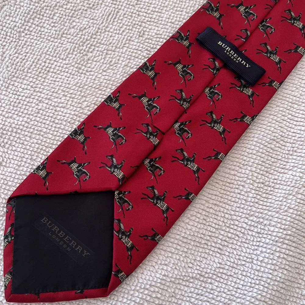 Burberry equestrian jockey silk tie, as is - Picture 6 of 12